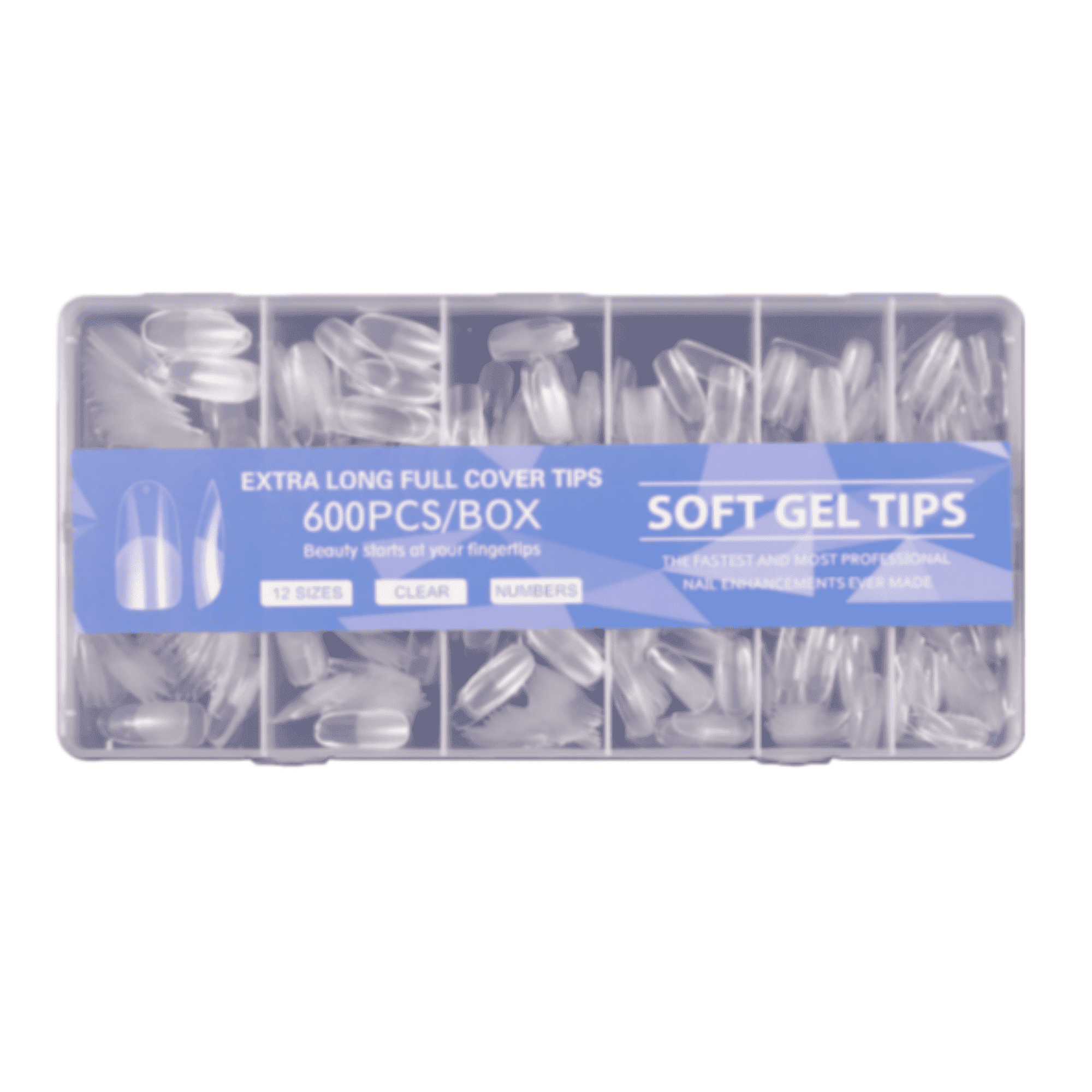 Medium Elliptical Transparent Half-Cover Matte Finish False Nails, 600Pcs Pre-Shaped Full Cover Nail Tips for Home Use