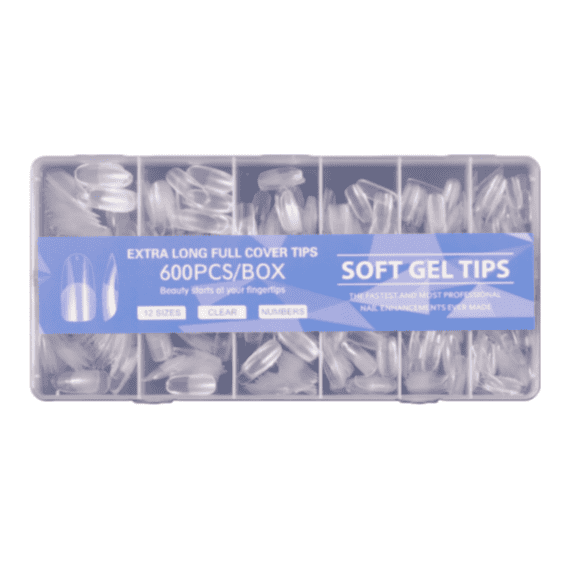 Medium Elliptical Transparent Half-Cover Matte Finish False Nails, 600Pcs Pre-Shaped Full Cover Nail Tips for Home Use