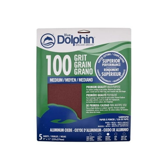 Medium Emery Cloth Sheets Sand Paper - Pack of 5