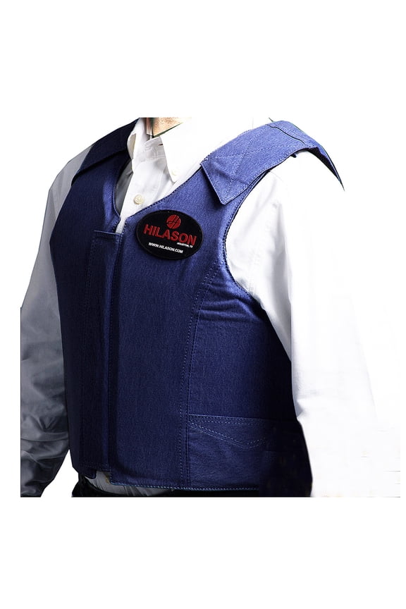 Medium Equestrian Horse Riding Vest Safety Protective Hilason Dark Denim