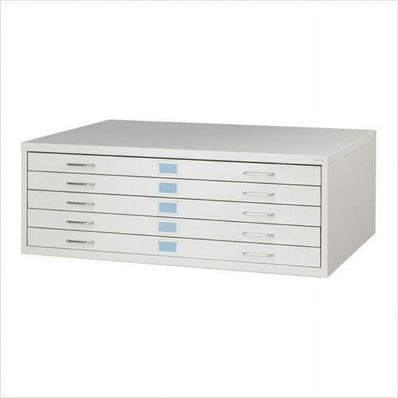 Medium Facil 5 Drawer Flat File in Light Gray