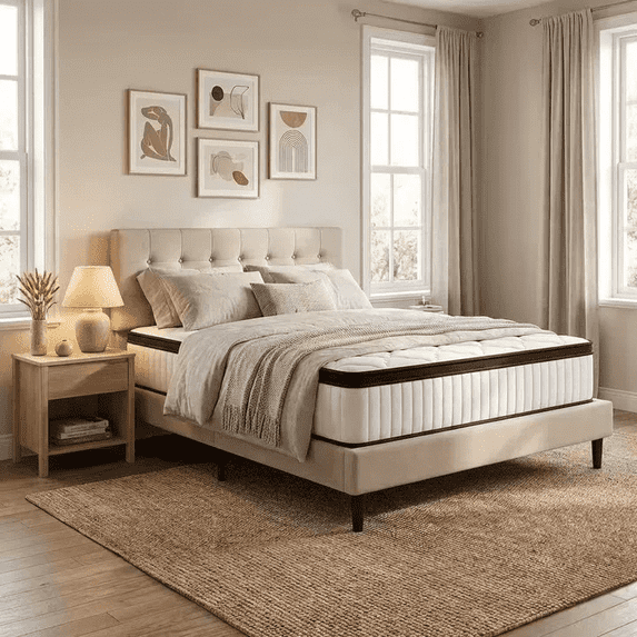 Medium Firm 14 Inch Hybrid Mattress in a Box, featuring Gel Memory Foam & Pocket Springs, Cooling, Motion Isolation, CertiPUR-US, King