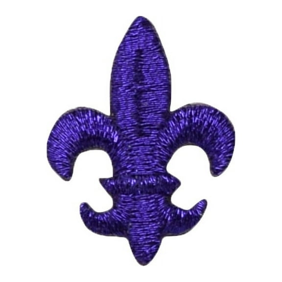 Medium - Fleur De Lis - Purple - Iron on Applique/Embroidered Patch