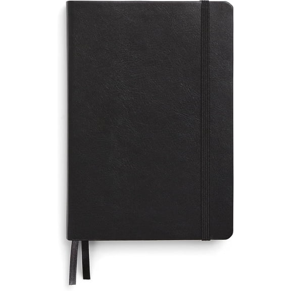Medium Flexible Cover Graph Journal, Black Grid Ruled Notebook