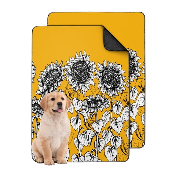 Medium Floral Print Washable Training Mats 2-Count, 24x35 Inch Reusable Puppy Pads, Highly Absorbent Dog Potty Pad for Indoor Floor Protection