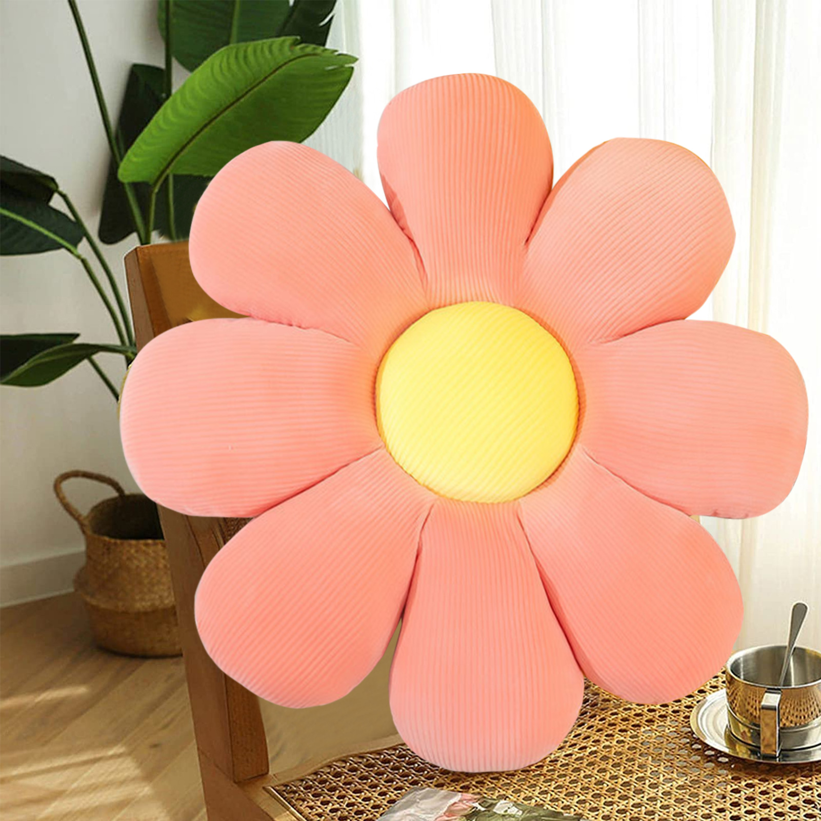 Medium Flower Floor Pillow Cushion 21"*21",Home Decorative Daisy