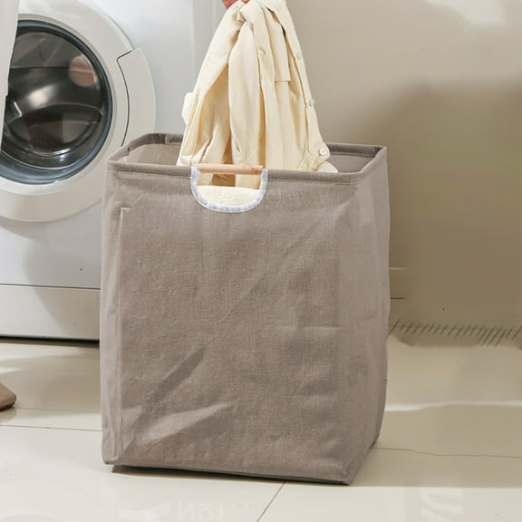 Medium Foldable Laundry Hamper - Fabric Dirty Clothes Basket with Handles, Space Saving Closet Organizer