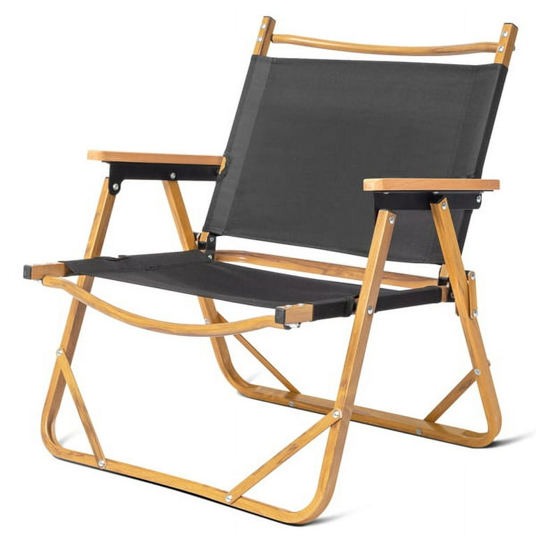Medium Folding Chair, Portable Patio Chair, Lightweight Camping Chair with  Aluminum Frame & 600D Oxford Fabric, Outdoor Lawn Chair Beach Chair, for  Hiking,Fishing,Garden,Backyard,Black 