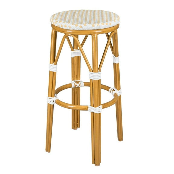 Medium Frame 30" Full Height Bistro Barstool - White on Beige by Chivari