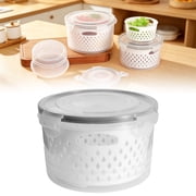 Medium Fruit Storage Container for Fridge, 4 In 1 Berry Storage Container with Colander Airtight Produce Keeper for Grapes Vegetables Salad, 6.1 x 3.74 in