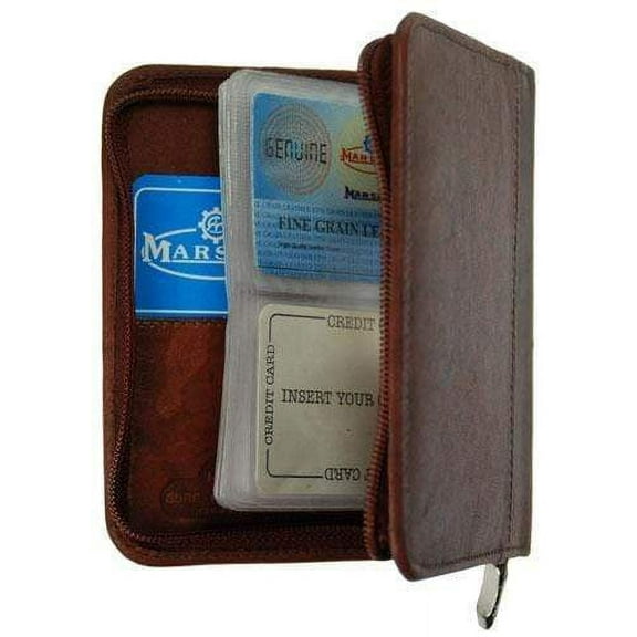 Medium Genuine Leather Zip Around Business Credit Card Holder 2670 CF (C)
