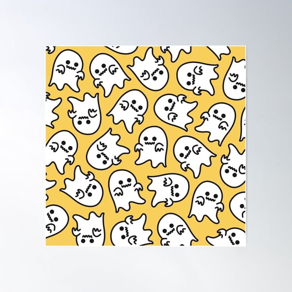 Medium Ghost Pattern 5 Poster Wall Art, Modern Wall Decor For Living Room Bedroom, 24x24 UNFRAMED