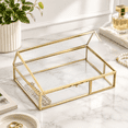 Storage Box Or Racks Medium Glass Photo Storage Box, Decorative Metal Frame Keepsake ...