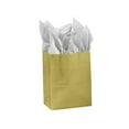 thumbnail image 1 of SSWBasics Medium Glossy Gold Paper Shopping Bags - 8 ¼”L x 4 ¾”D x 10 ½”H - Case, 1 of 1