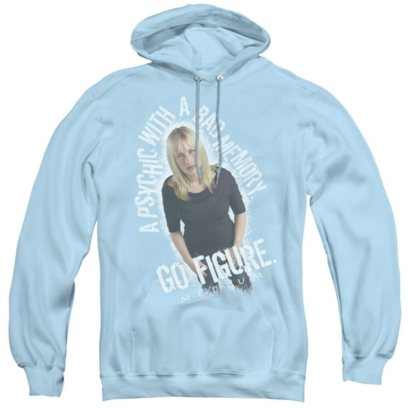 Medium Go Figure Adult Pullover Hoodie Sweatshirt Light Blue