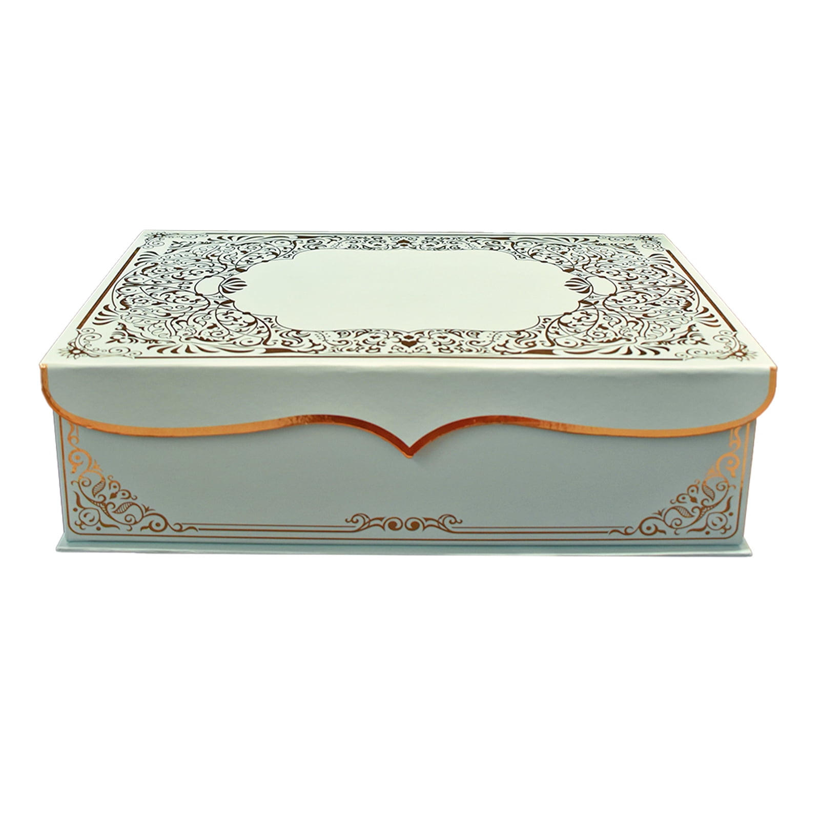Medium Green and Gold Ornate Decorative Storage Box