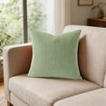 thumbnail image 1 of Medium Green Set of 1 Summer Decorative Throw Pillow Covers, 17x17 Inch for Sofa Living Room, Soft Neutral Boho Couch Pillow Covers for Home Decor, Square Pillow Cases for Cushions, 1 of 5
