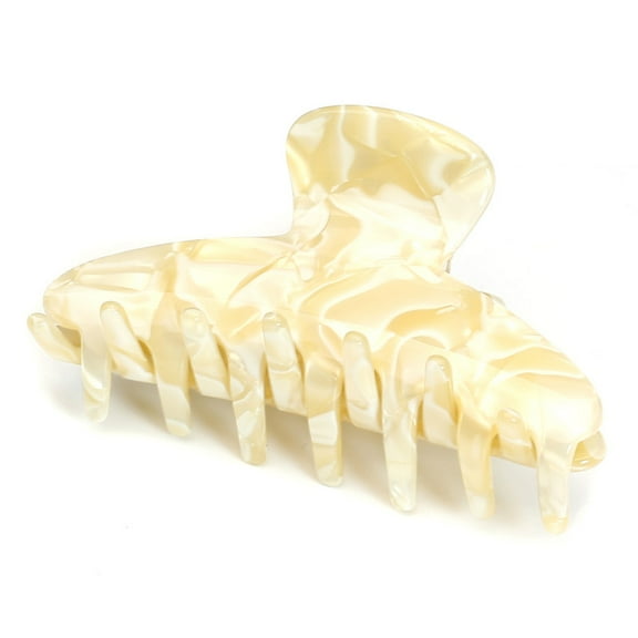 QinGoo Medium Hair Claw Clip for Women Non-Slip Thick Hair Accessory 1 Count, 3.3 Inch, Cream