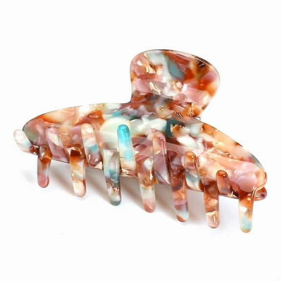 QinGoo Medium Hair Claw Clip for Women Non-Slip Thick Hair Accessory 1 Count, 3.3 Inch, Multicolor