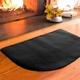 thumbnail image 1 of Medium Half-Round Fireplace Hearth Mat, 27.56x17.72 Inch Fiberglass Fireproof Rug for Wood Stoves, Flame Retardant Floor Protector Pad, Black, 1 of 8