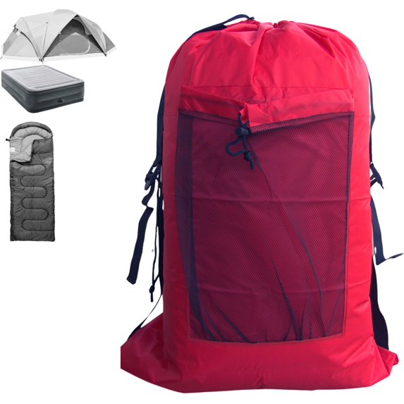 Tent Bag. For Inflatable Mattress, Flip, Bleacher, Booster Seat, Dog Bed, Moving 24”x14” RED