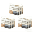 thumbnail image 1 of Medium Heavy-Duty Thick Plastic Clear Storage Bag Stackable Foldable Moving Bins for Clothes, Reinforced Handles & Zipper, Space Saver Totes for Closet, 1 of 6