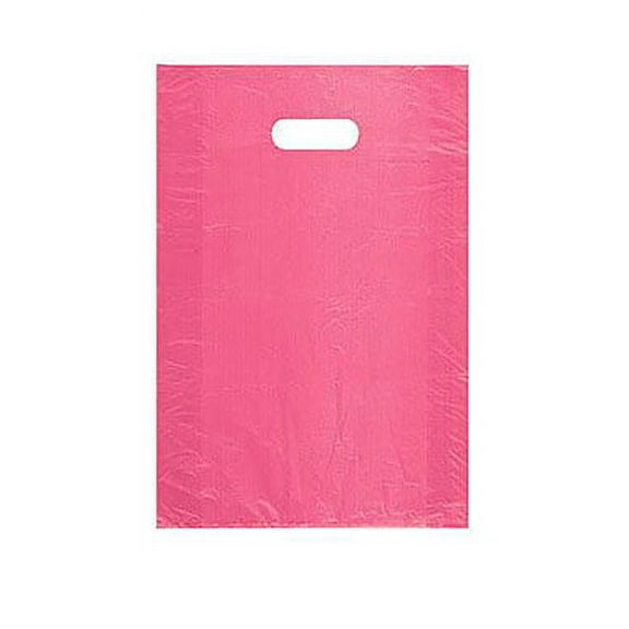 SSWBasics Medium High Density Pink Plastic Merchandise Bags - 12W x 3D x 18H -