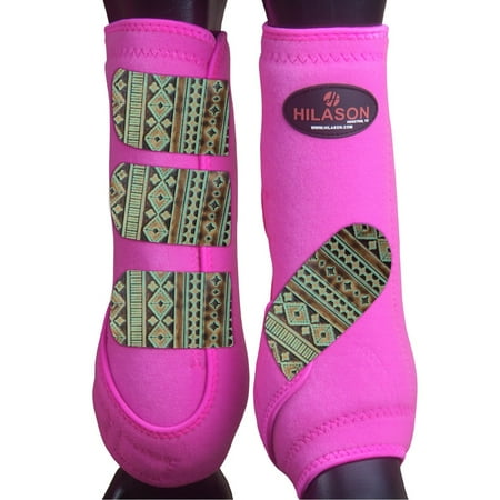Medium Hilason Horse Medicine Sports Boots Rear Hind Leg