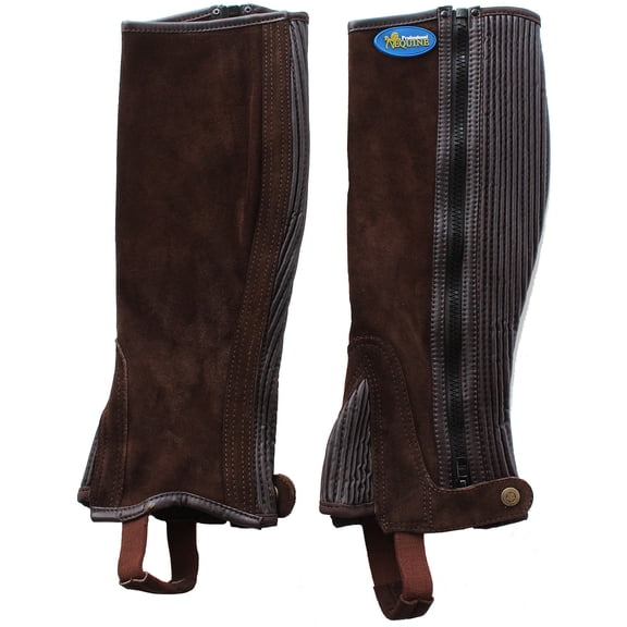 Medium Horse English Riding ADULT HALF CHAPS Suede Leather Brown 924F02BR