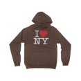 thumbnail image 1 of Medium I Love Ny Brown Hoodie Screen Print Heart Sweatshirt, 1 of 2