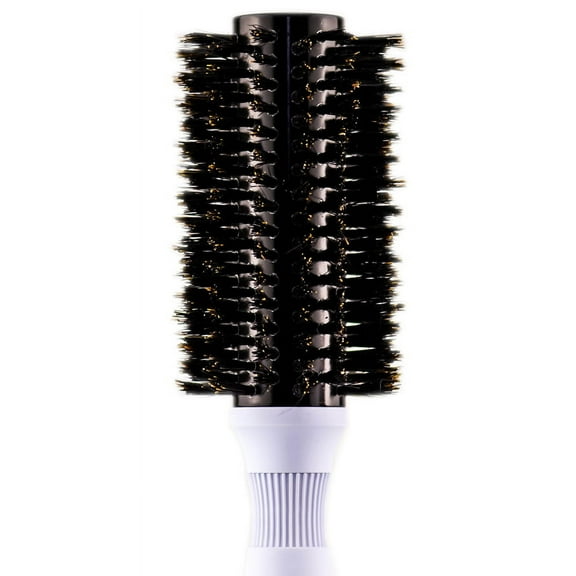 Medium , J Beverly Hills Ceramic Round Natural Bristle Brush Hair - Pack of 1 w/ SLEEKSHOP Teasing Comb