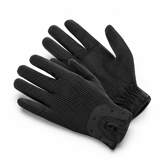 Medium Ladies Horse Riding Gloves, Lightweight Fabric Equestrian Gloves for Women