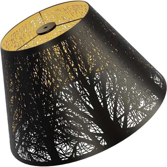 Medium Lamp Shade, Barrel Metal Lampshade with Pattern of Trees Lampshade for Table Lamp and Floor Light, 7x13x7.8 inch, Floor Lampshades, Spider