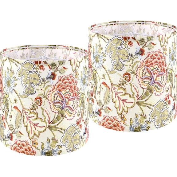 Medium Lampshade  Printing Plants Drum Lamp Shade For TableLamp,Floor Lamps,Diy Pendant Light,Wall Hanging,Fitter , Assembly Required