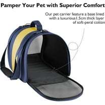 Medium Large Pet Carrier for Cats & Dogs, TSA Approved Soft Sided Travel Carrier (Blue and Yellow)