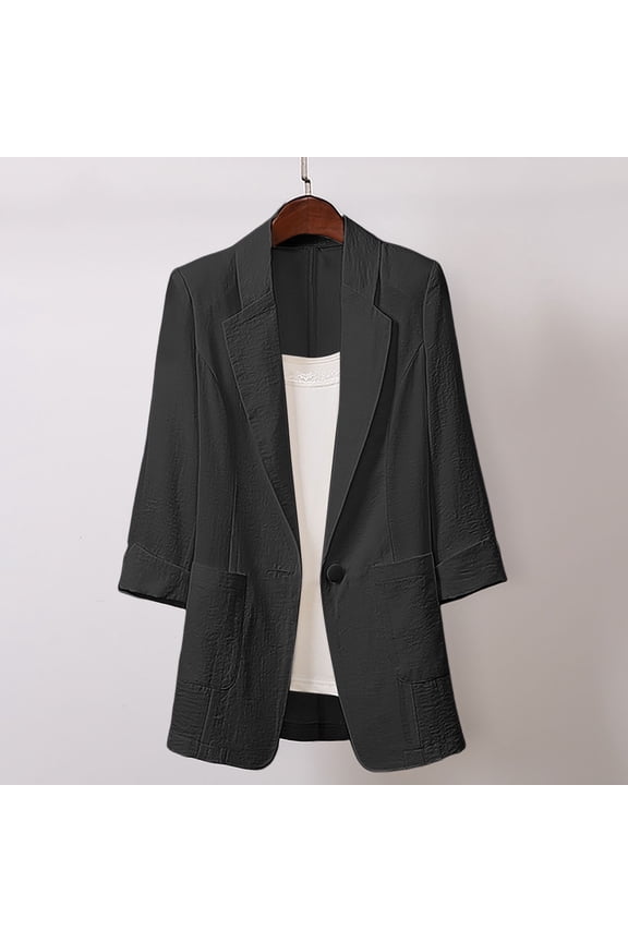 Medium Length Large Size Suit Jacket Korean Version Loose Casual Fashion Small Suit Women Lightweight down Coat Womens Tall down Jackets Bear Robe Mid Weight Womens Jacket Vintage Coats for Women