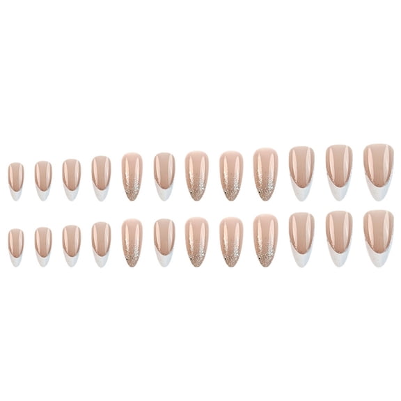 Medium Length Press On Nail False Nail White French Tip Artificial Nail