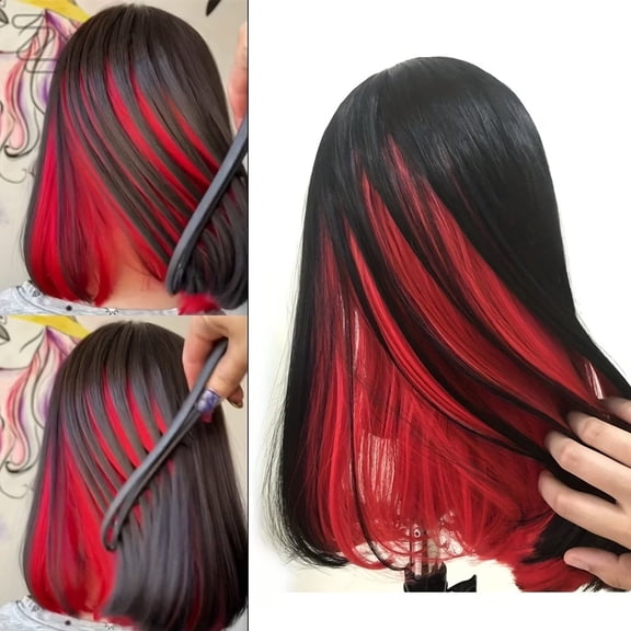 Medium-Length Straight Hair Wigs for Women with Side-Swept Bangs - Perfect for Work and Everyday Wear