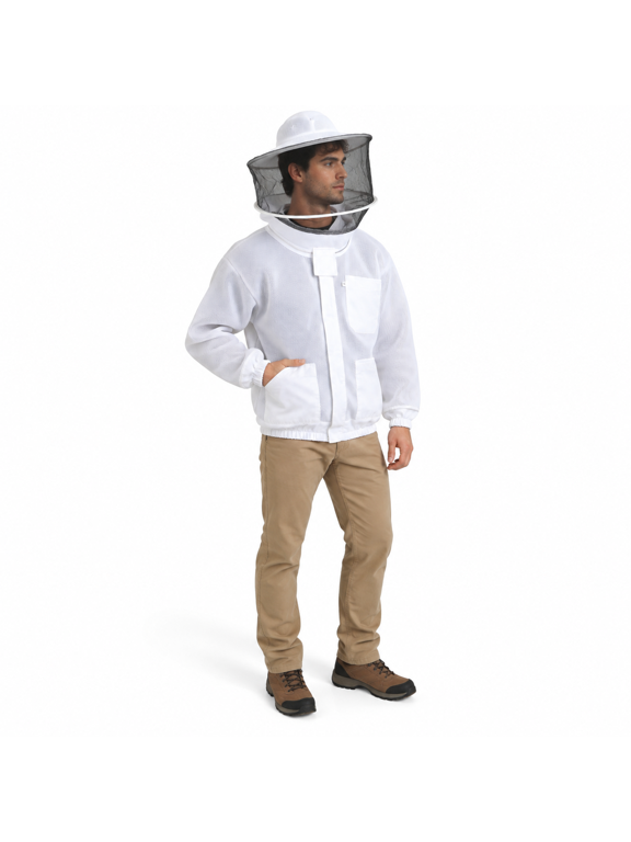 Medium Lightweight Ventilated Beekeeping Jacket with Veil Hood