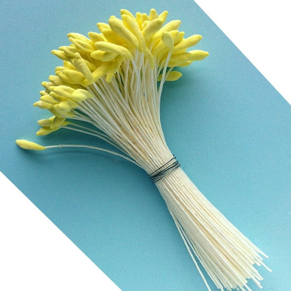 Medium Lily & Peony Flower Stamen (Yellow) by World of Sugar Art