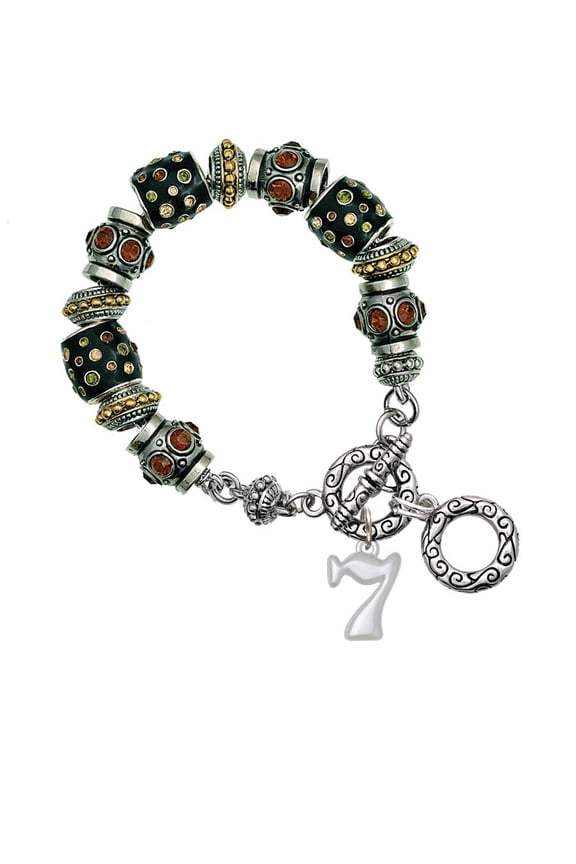 Medium Lucky 7 Fall Crystal Bead Charm Bracelet