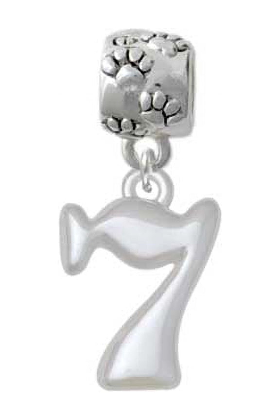 Medium Lucky 7 - Paw Print Charm Bead