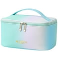 thumbnail image 1 of Medium Makeup Bag Travel Cosmetic Bags Small for Women Girls Gradient Colorful Zipper Pouch Case Organizer Waterproof Cute (Rainbow Green), 1 of 9
