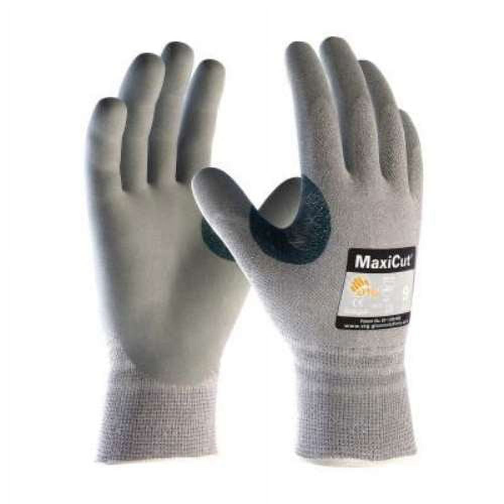 Medium MaxiCut 5 By ATG Medium Weight Cut Resistant Gray Micro-Foam Nitrile Palm And Fingertip Coated Work Gloves With Gray Seamless Dyneema, Lycra And Glass