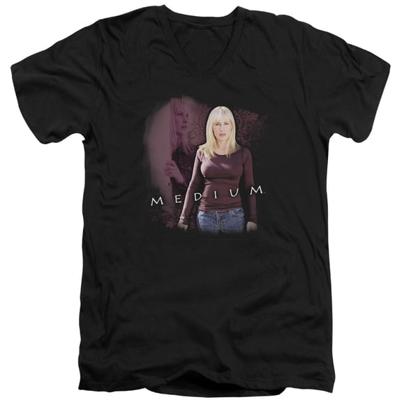 Medium Medium Adult V-Neck T-Shirt Black
