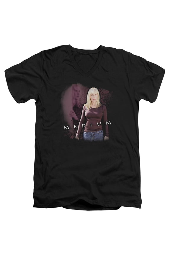 Medium Medium Adult V-Neck T-Shirt Black