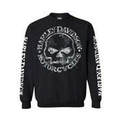 HARLEY-DAVIDSON Medium Men's Willie G Skull Sweatshirt, Black Crew Neck (M) 30296649