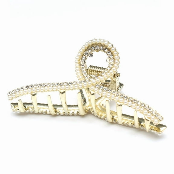 QinGoo Medium Metal Hair Claw Clip for Women bijou Cross Hair Accessory 1 Count, 3 Inch