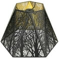 thumbnail image 1 of Medium Modern Style Lamp Shades with Multiple Sides, Metal Lampshade with Pattern of Trees for Table Lamp and Floor Light, 7 x 13.8 x 9.5 Inch, Spider (Black/Gold), 1 of 9