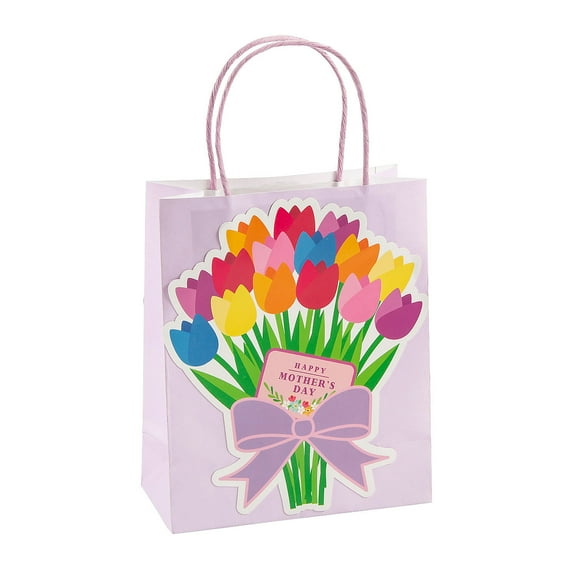 Medium Mothers Day Flower Gift Bags  12 Pieces